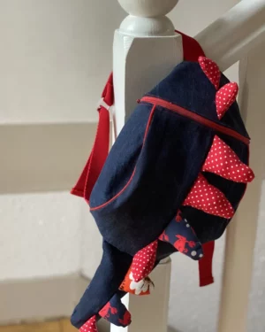 Patron PDF sac à dos enfant Krocodile, grand modèle en taille unique avec zip, sangles et fond matelassé.
