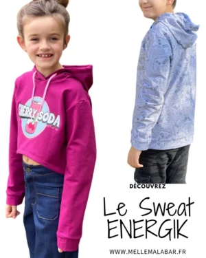 Sweat enfant ENERGIK — patron de couture Melle Malabar