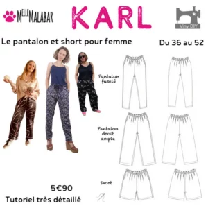 Pantalon femme KARL — patron de couture Melle Malabar