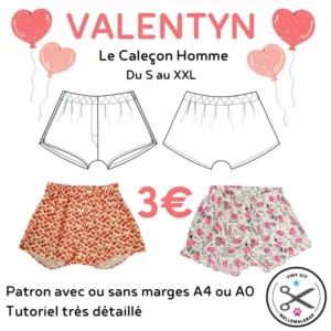 Boxer homme VALENTYN — patron de couture Melle Malabar