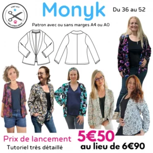 Veste femme MONYK — patron de couture Melle Malabar