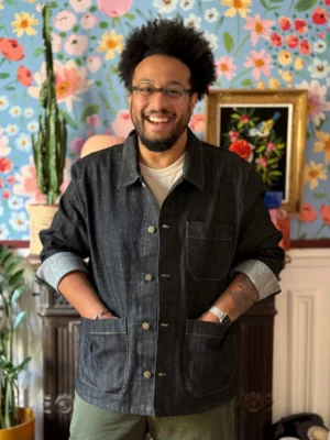 Veste unisexe Zak cousue en toile avec col chemise et poches plaquées, coupe droite casual issue du patron veste unisexe couture PDF