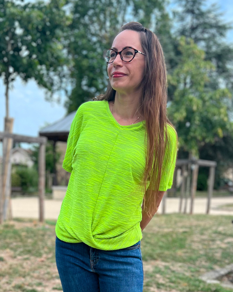 kroisy T shirt drapé devant