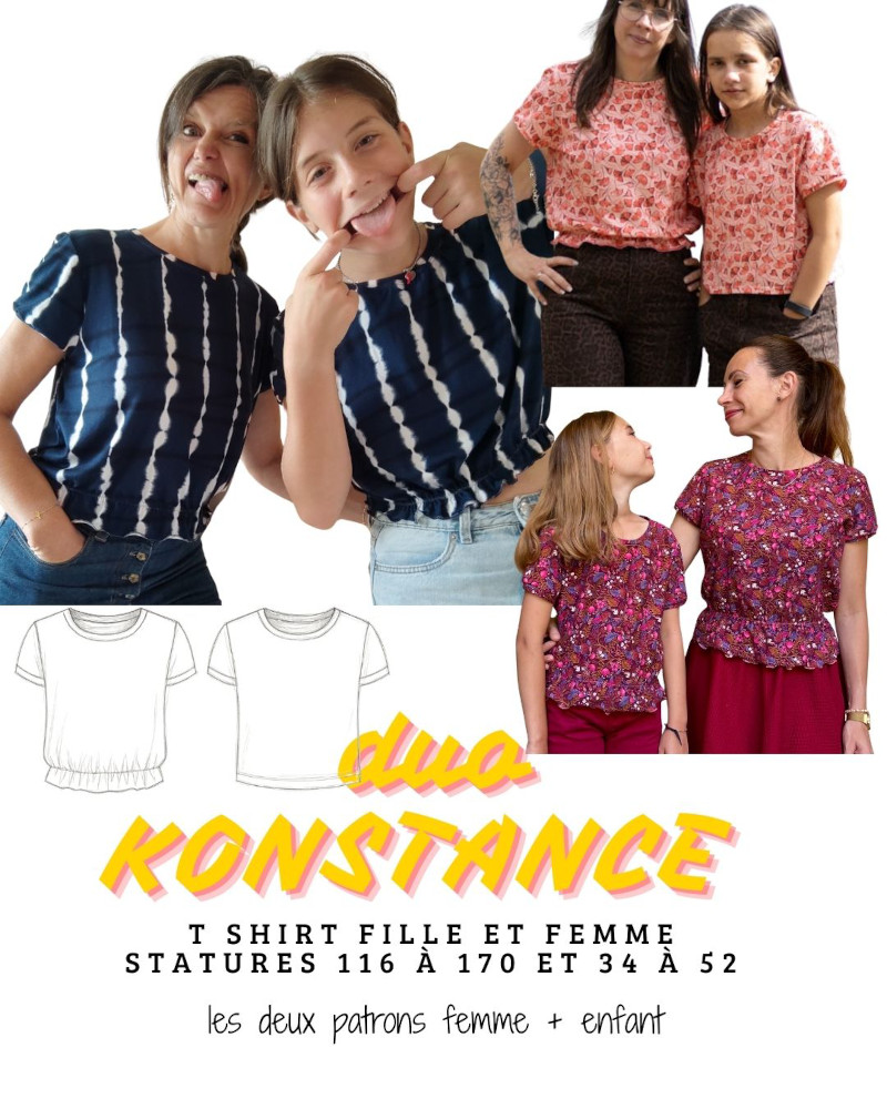 T shirt Konstance femme et enfant facile et fantaisie