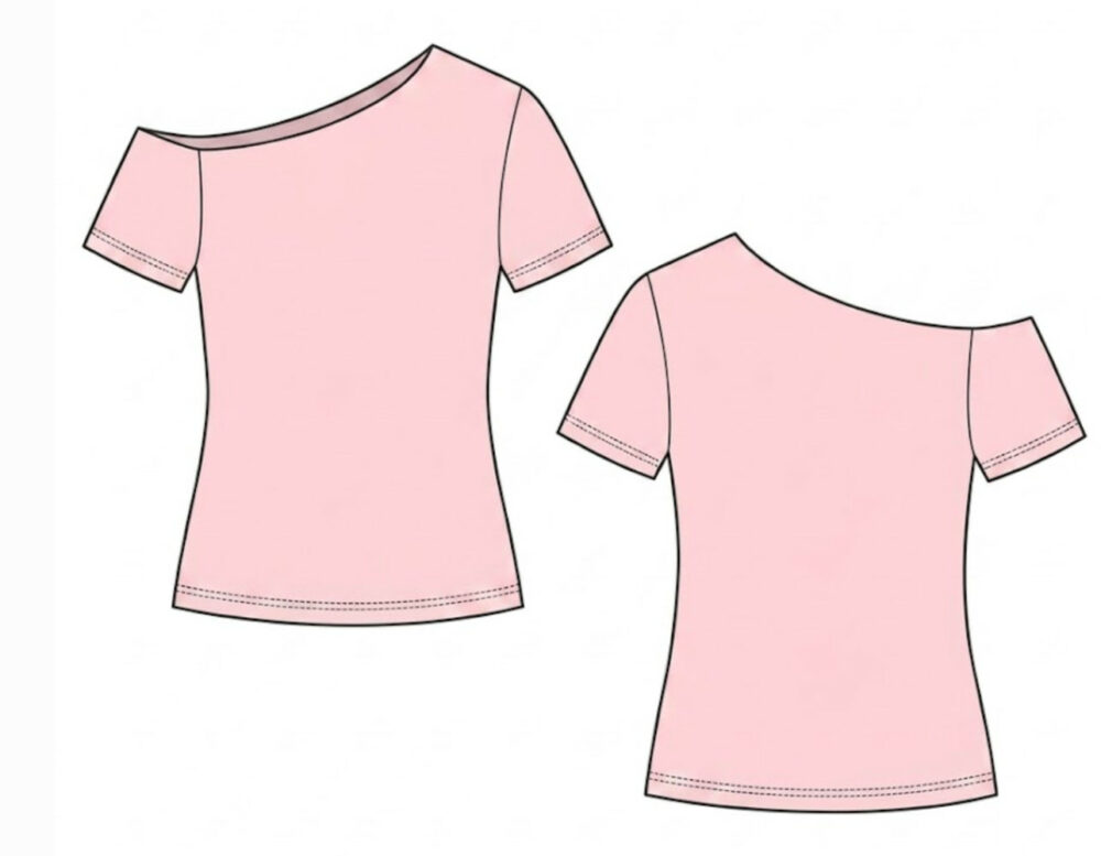 croquis balsamik balsamik t shirt asymétrique